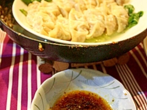 食べるラー油で☆簡単＆具だくさん餃子のたれ